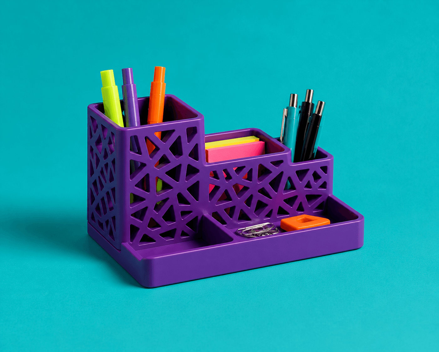 Desk organizer in use